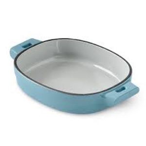 Pampered Chef 1-qt Enameled Cast Iron Baker Blue